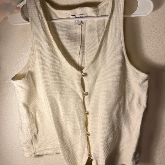 Texture & Thread (Madewell) Button-Front Tie Tank Top - Picture 2 of 4